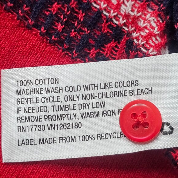 Merona Sweater Woman XXL Button Up Red Black Christmas Winter Cardigan - Picture 9 of 11